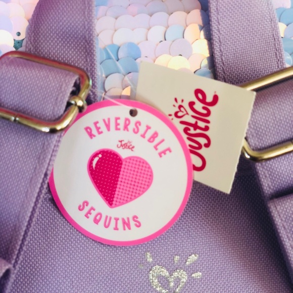 ❣️RARE❣️Justice Mermaid Flip Sequin Mini Rucksack Backpack❣️Initial “J” - Picture 5 of 6